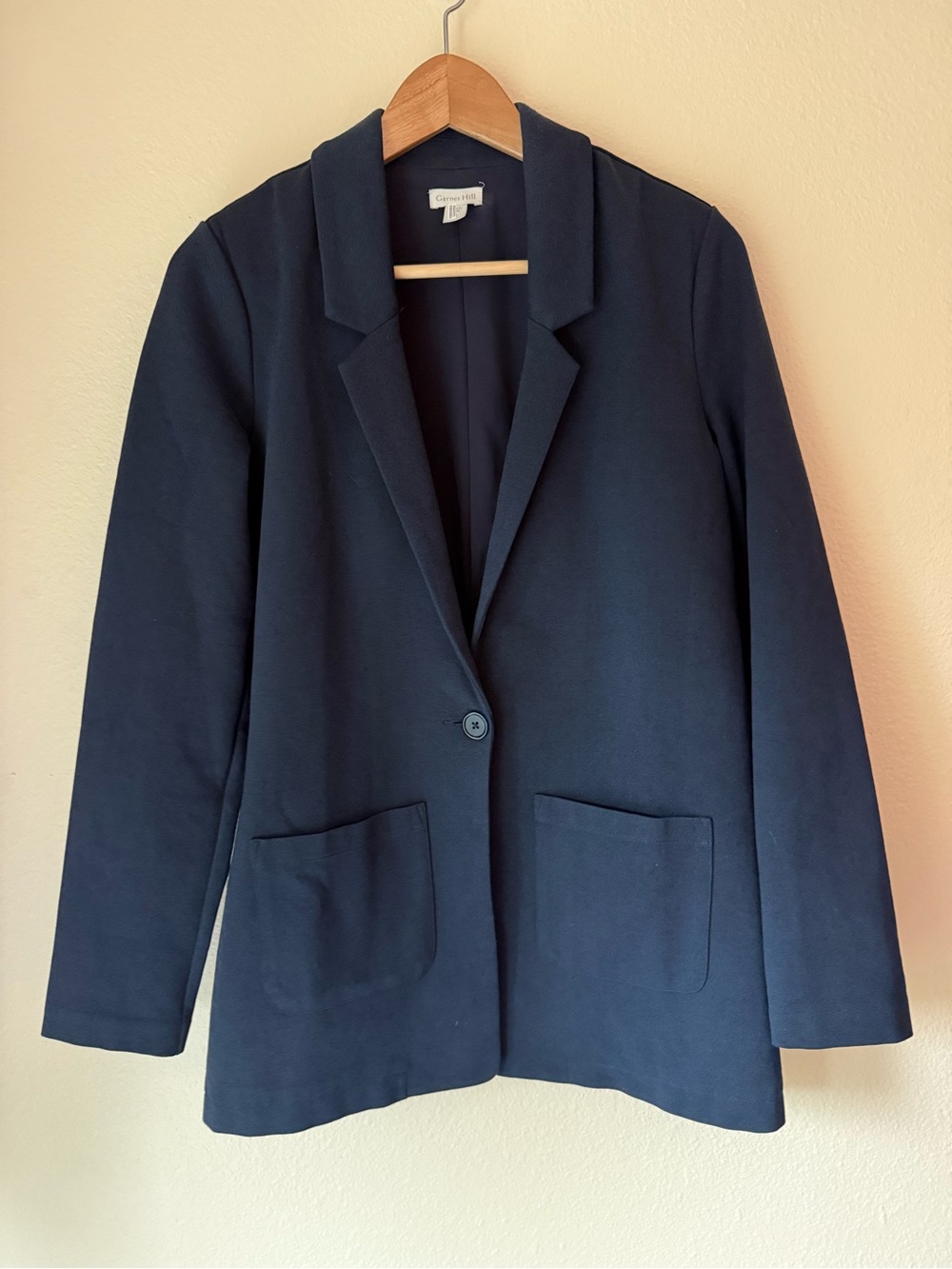 Garnet Hill Navy Single-Button Blazer